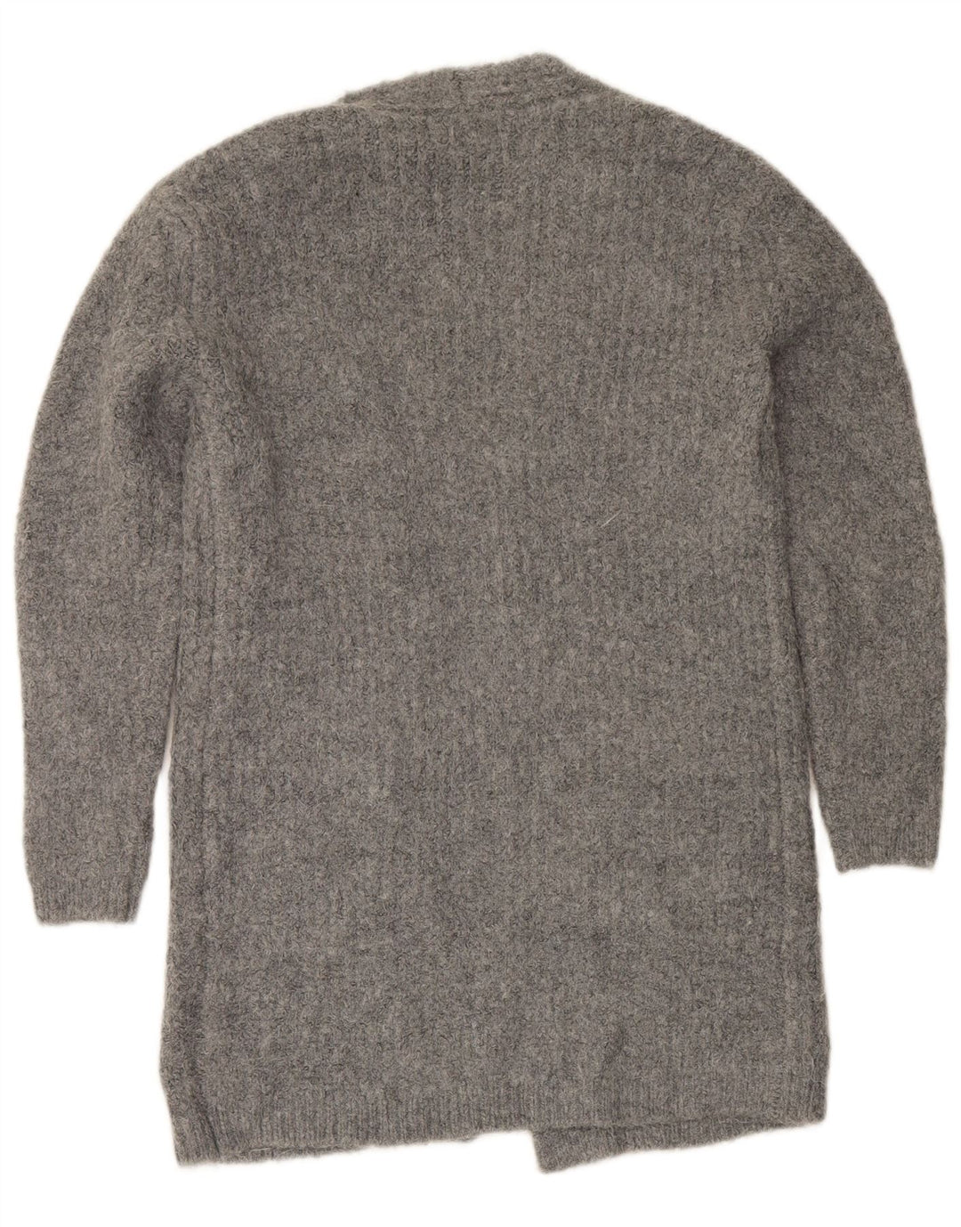 Marks & Spencer Suéter feminino Longline Open Cardigan Reino Unido 10 Pequeno Cinza