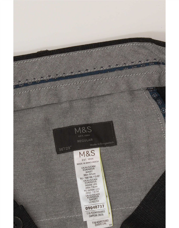 Calça Chino Masculina Marks & Spencer Regular Fit W38 L29 Cinza Poliéster