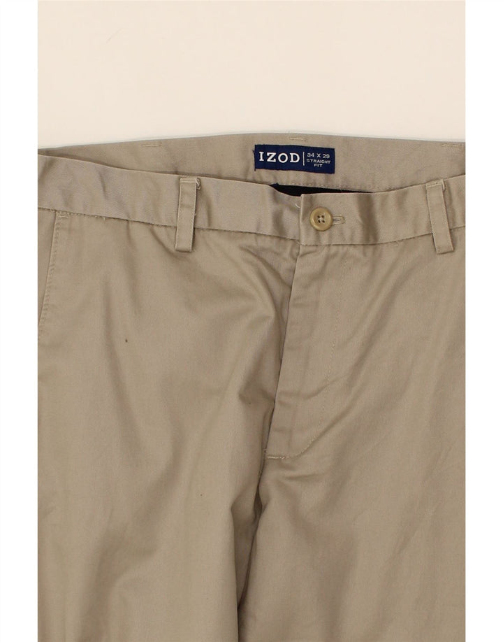 IZOD Mens Straight Chino Trousers W34 L29 Beige Cotton Vintage Izod and Second-Hand Izod from Messina Hembry 