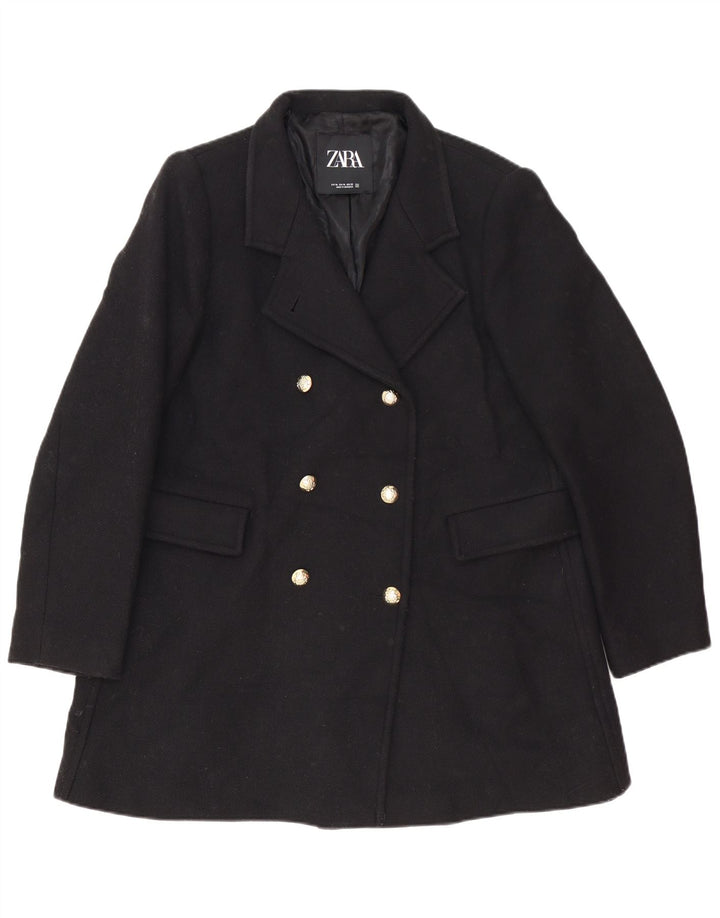 Casaco feminino Zara com peito duplo UK 18 XL preto