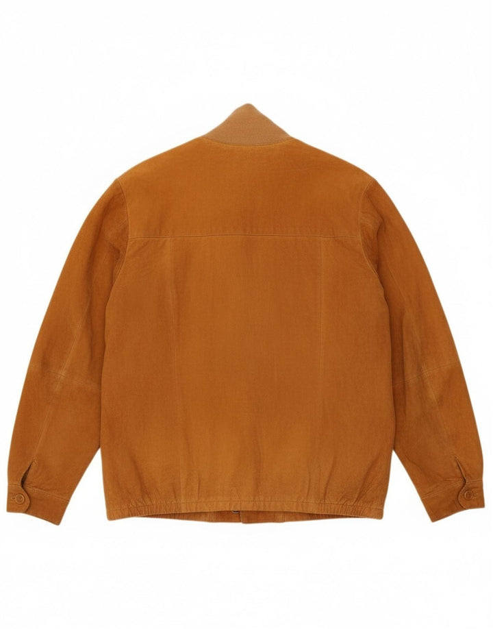 Jaqueta bomber masculina vintage de camurça IT 52 XL bege