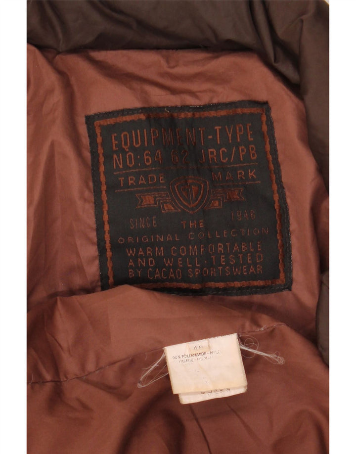 Jaqueta masculina acolchoada de ajuste solto IT 46 pequena poliamida marrom