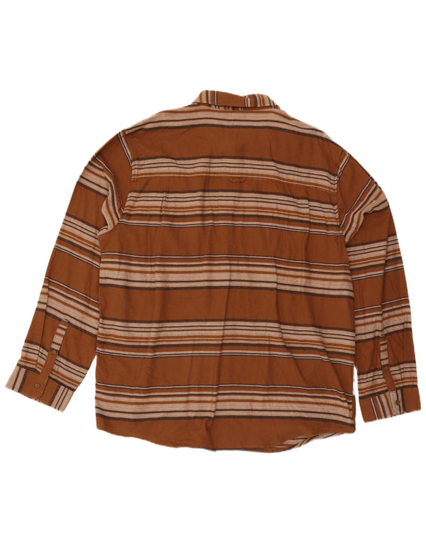 Camisa masculina de flanela Hurley 2XL listrada marrom