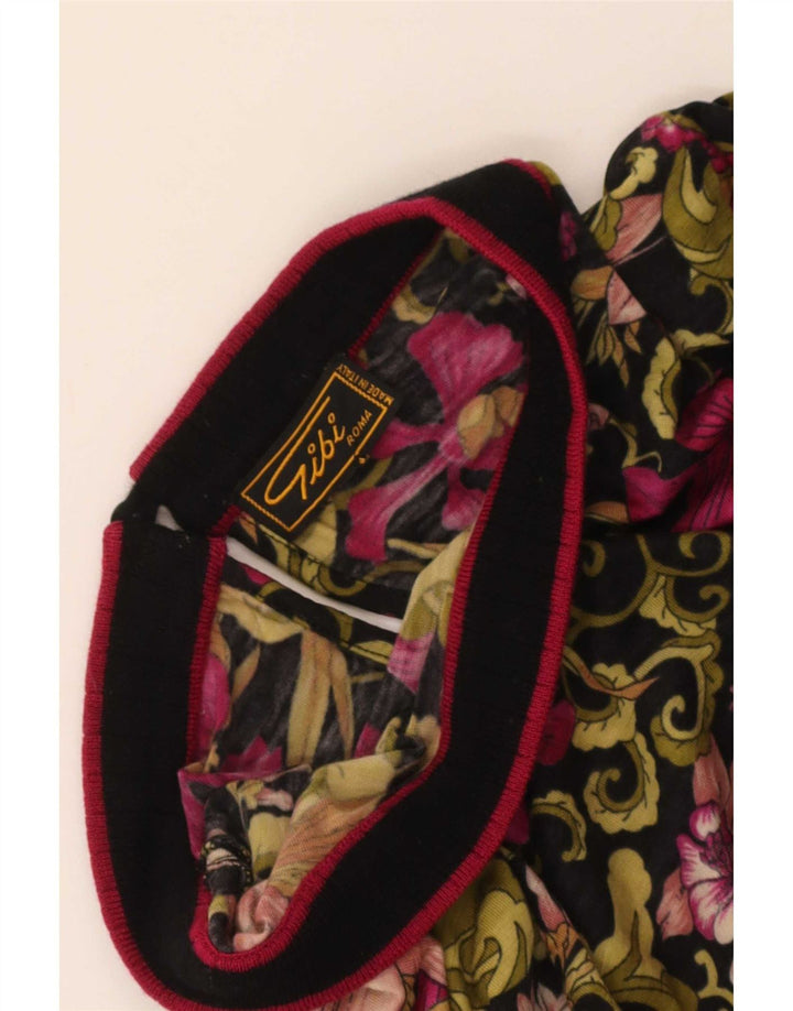 Blusa feminina Gibi manga 3/4 Reino Unido 14 grande floral multicolorido