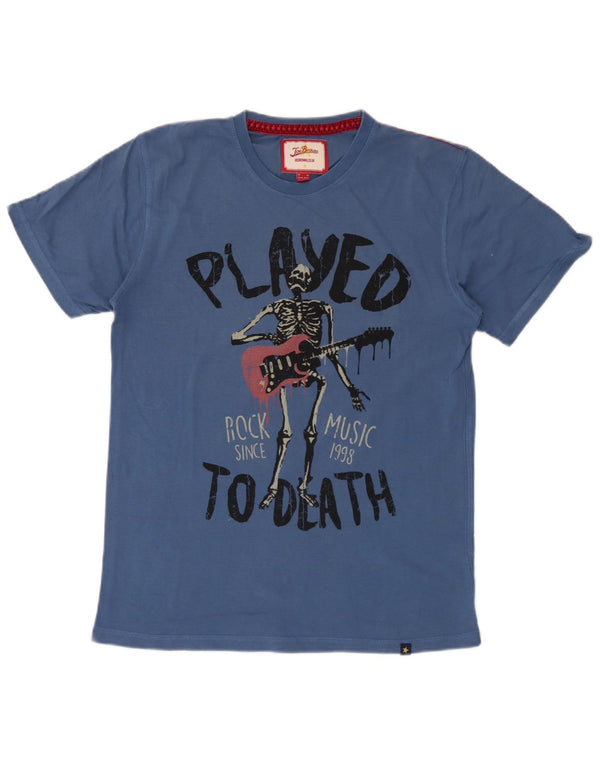 Camiseta gráfica masculina Joe Browns Top médio algodão azul