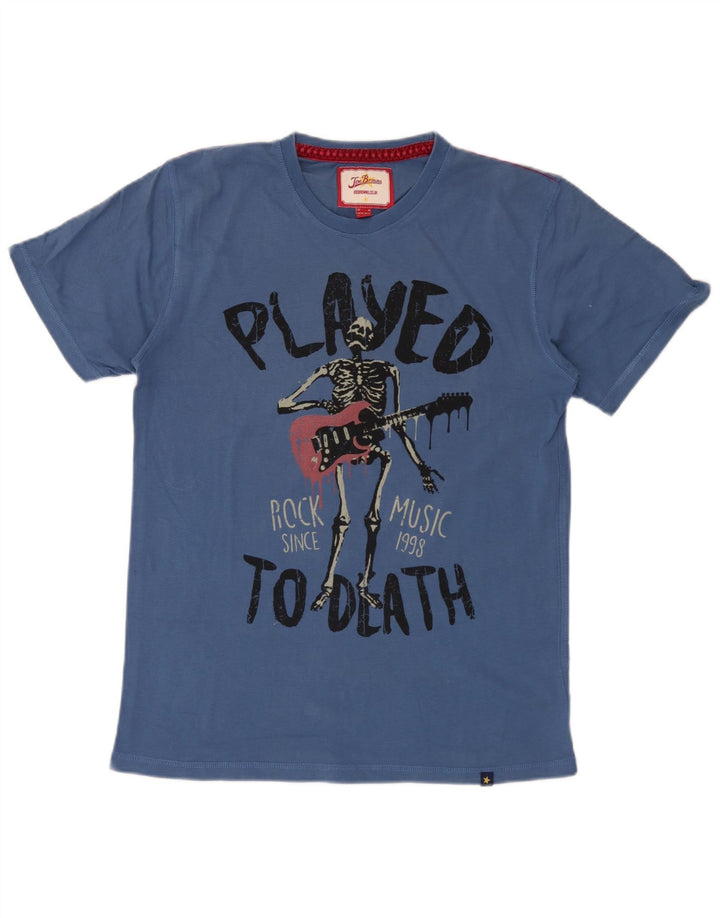 Camiseta gráfica masculina Joe Browns Top médio algodão azul