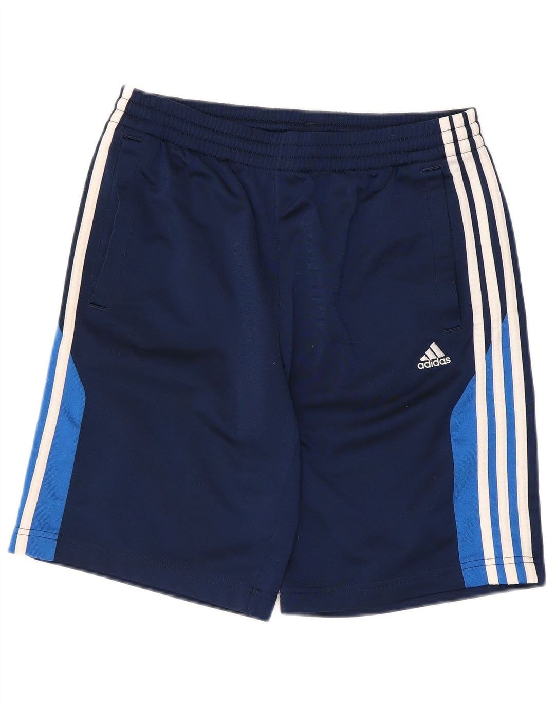 Shorts esportivos Adidas meninos 15-16 anos azul marinho colorblock poliéster