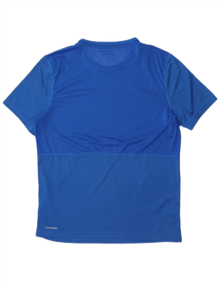 Reebok Camiseta Feminina Top UK 16 Grande Azul Colorblock Poliéster