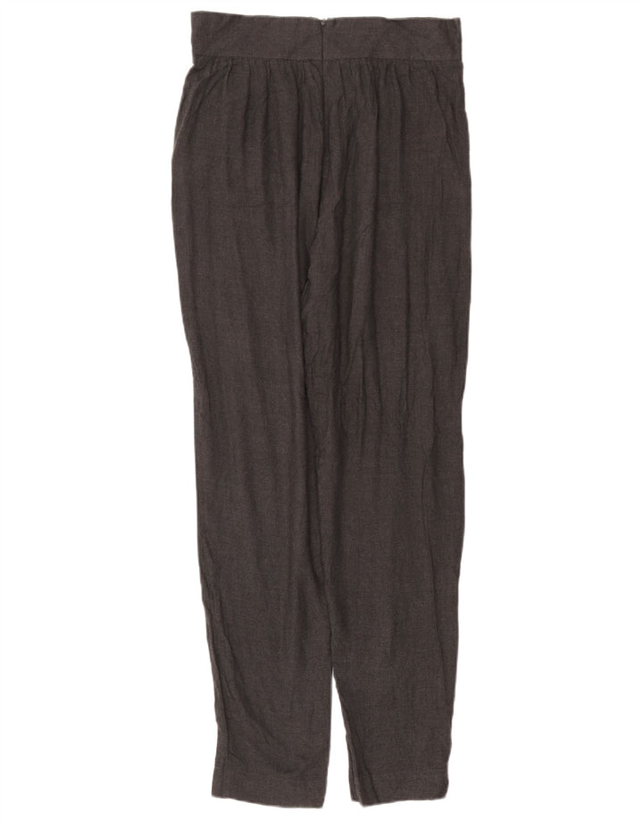 Calça feminina French Connection Pegged Suit UK 12 Médio W30 L31 Cinza