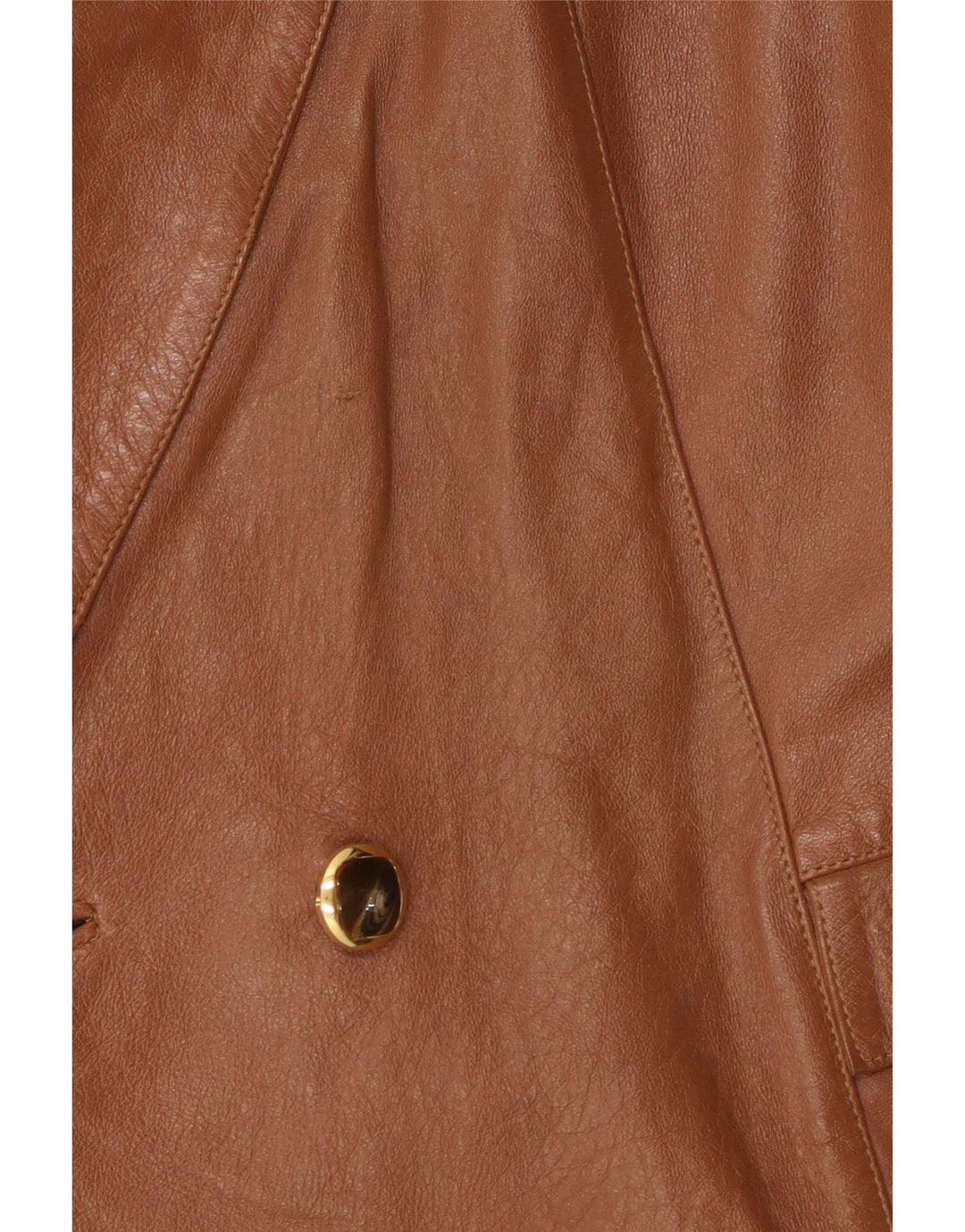 Jaqueta blazer feminina de couro com peito duplo da Anfor IT 44 marrom médio