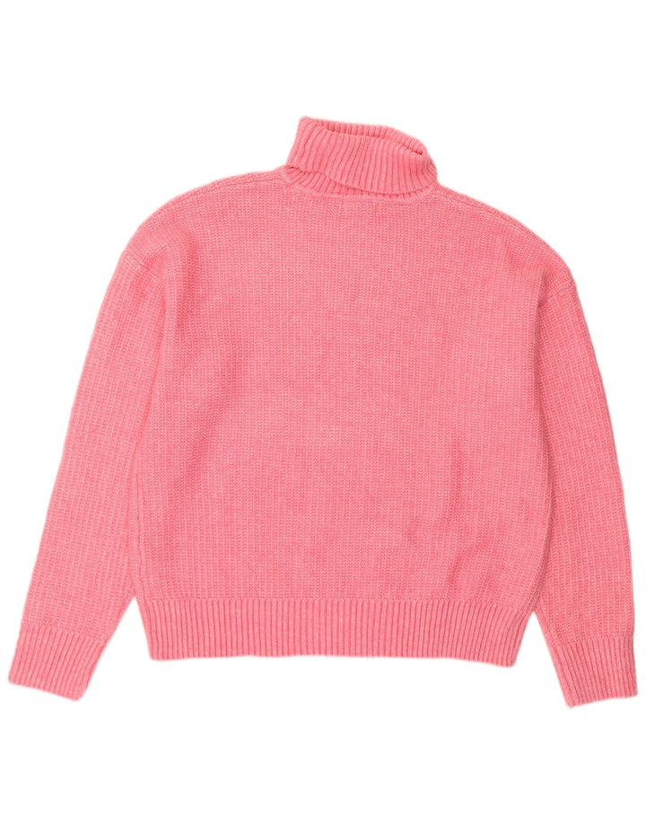 Suéter feminino Marks & Spencer com gola redonda Reino Unido 16 grande poliéster rosa