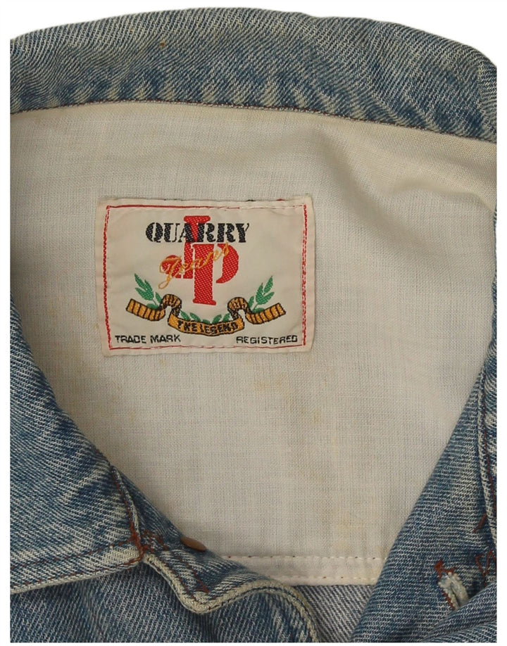 Jaqueta jeans masculina Quarry Graphic UK 38 algodão azul médio