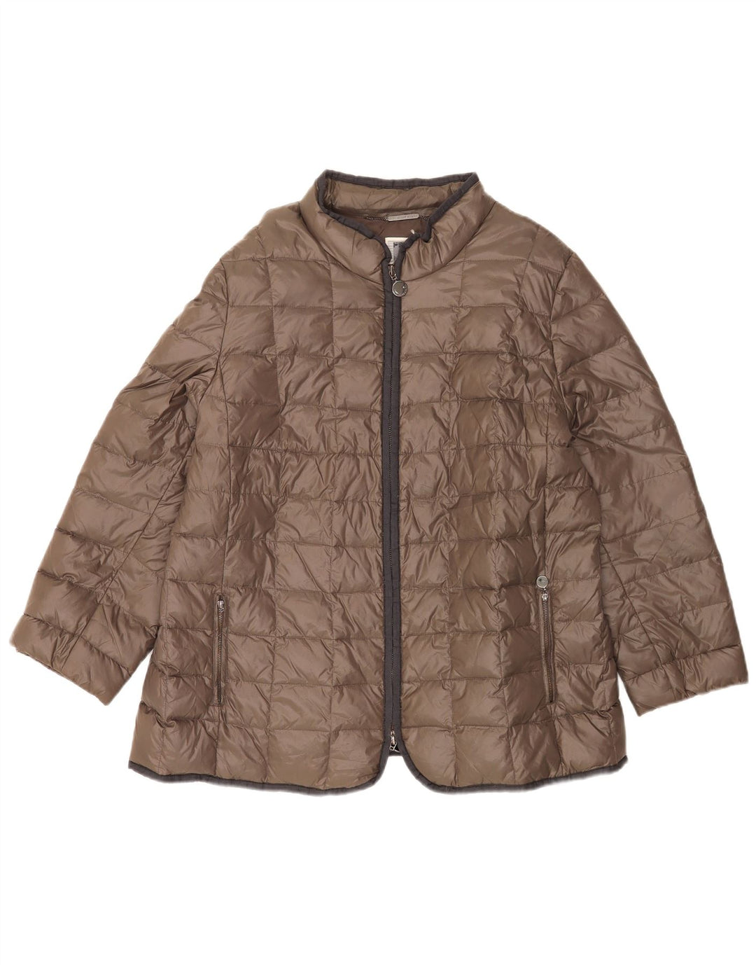 Jaqueta acolchoada feminina Perte by Krizia UK 22 3XL marrom poliamida