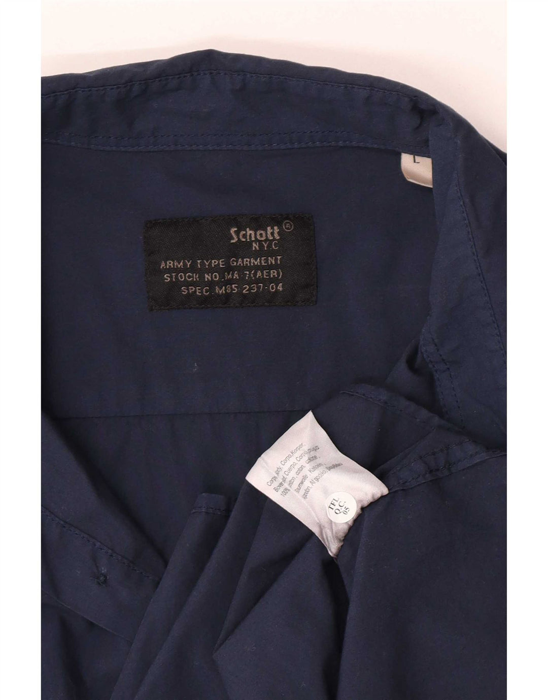 Camisa masculina Schott grande algodão azul marinho