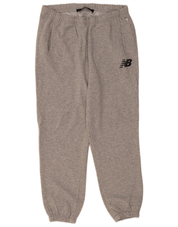 New Balance Mens Calças de treino Joggers poliéster cinza grande