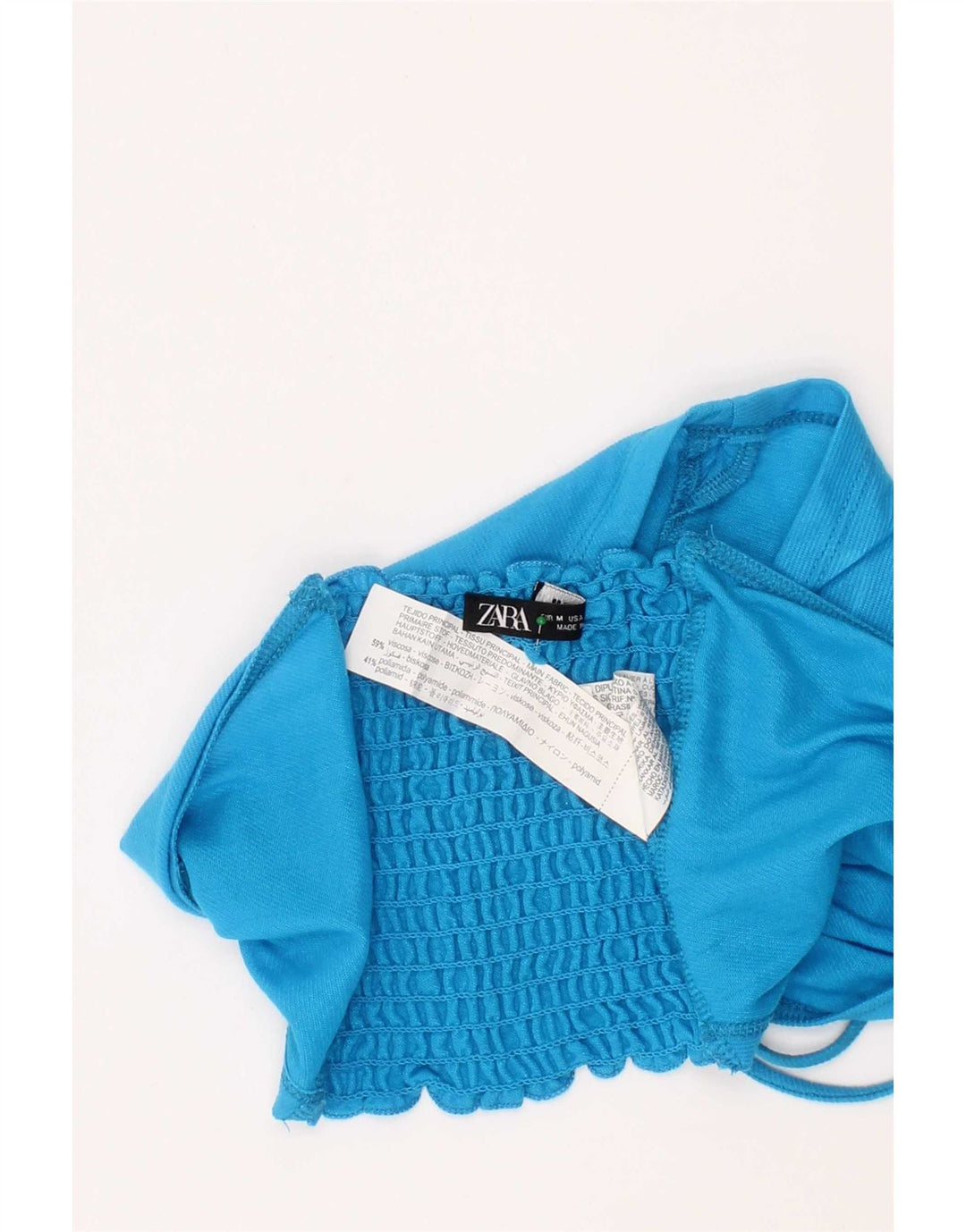 Top Halter Feminino Zara Azul Médio Viscose