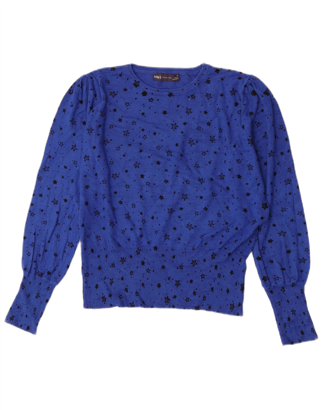 Suéter feminino Marks & Spencer com estampa abstrata e gola canoa Reino Unido 14 Medi