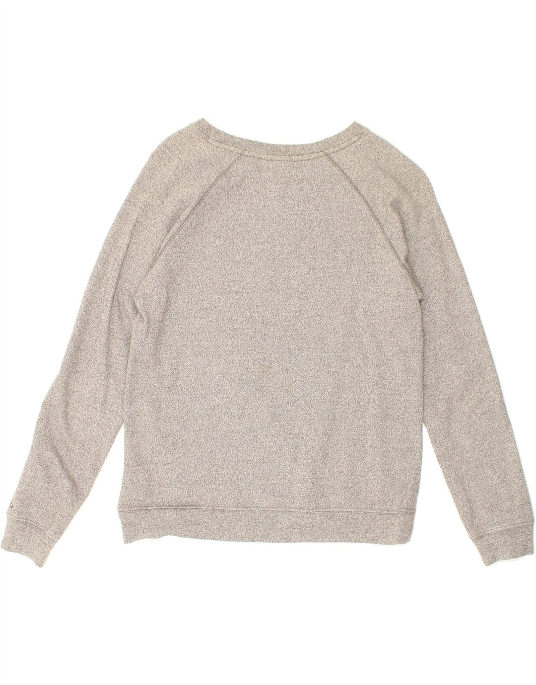 TOMMY HILFIGER Womens Oversized Graphic Sweatshirt Jumper UK 6 XS Grey Vintage Tommy Hilfiger and Second-Hand Tommy Hilfiger from Messina Hembry 