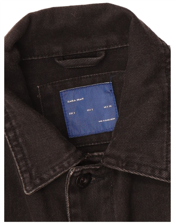 Jaqueta jeans masculina Zara UK 36 pequena preta