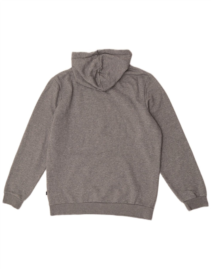 Suéter com capuz gráfico masculino Puma, algodão manchado cinza médio