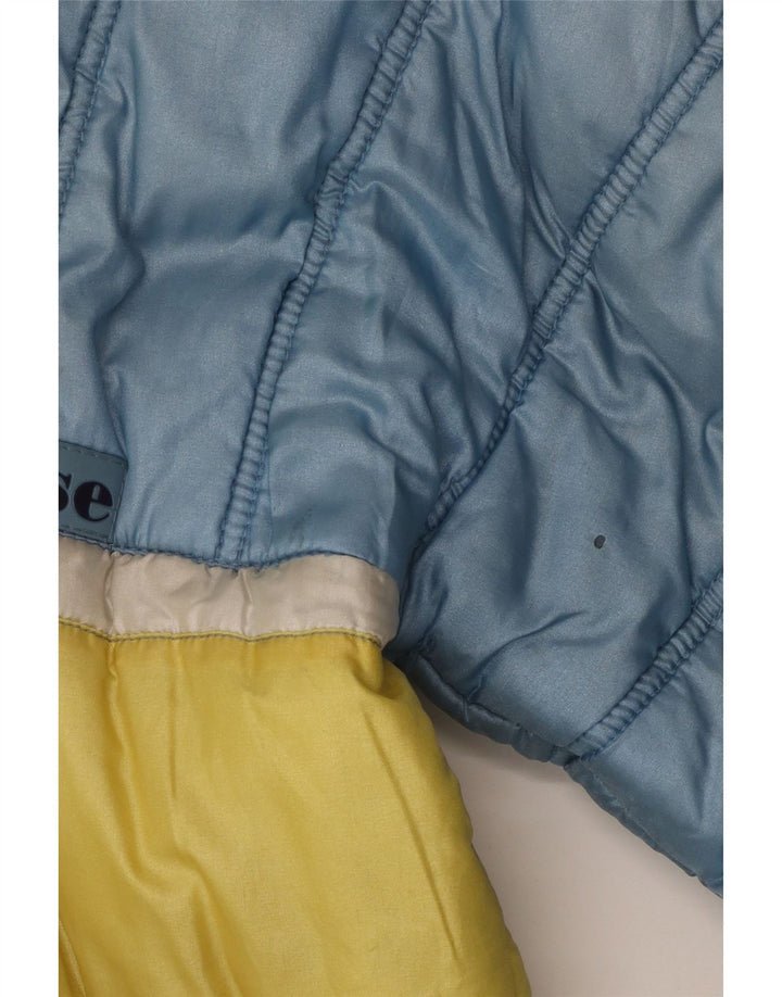 Jaqueta masculina acolchoada com capuz Ellesse UK 38 azul médio colorblock nylon