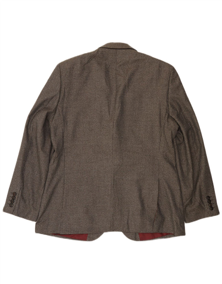 Jaqueta blazer masculina MARKS & SPENCER com 2 botões Reino Unido 38 Houndstooth cinza médio