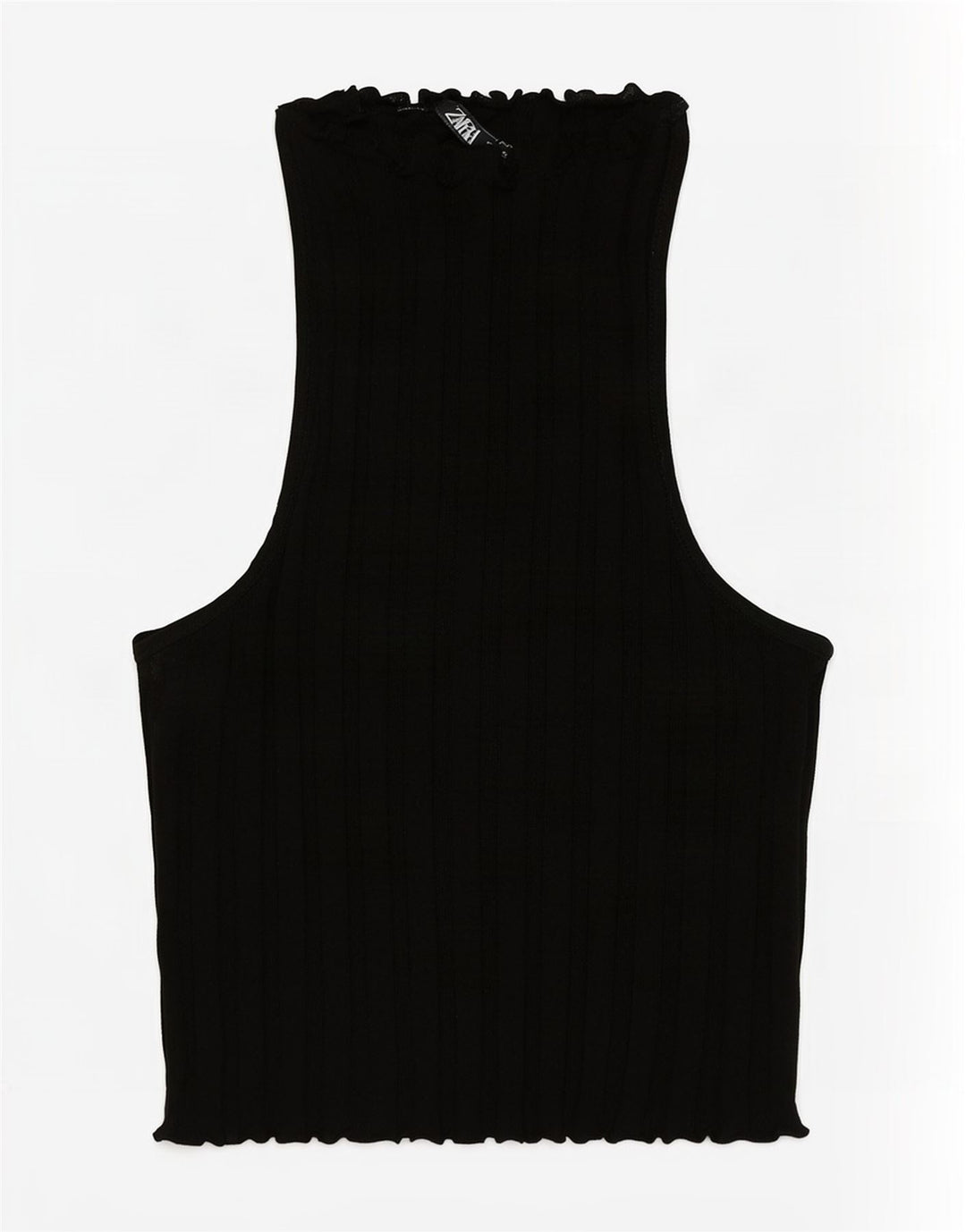 Zara Womens Vest Top UK 8 Pequeno Preto