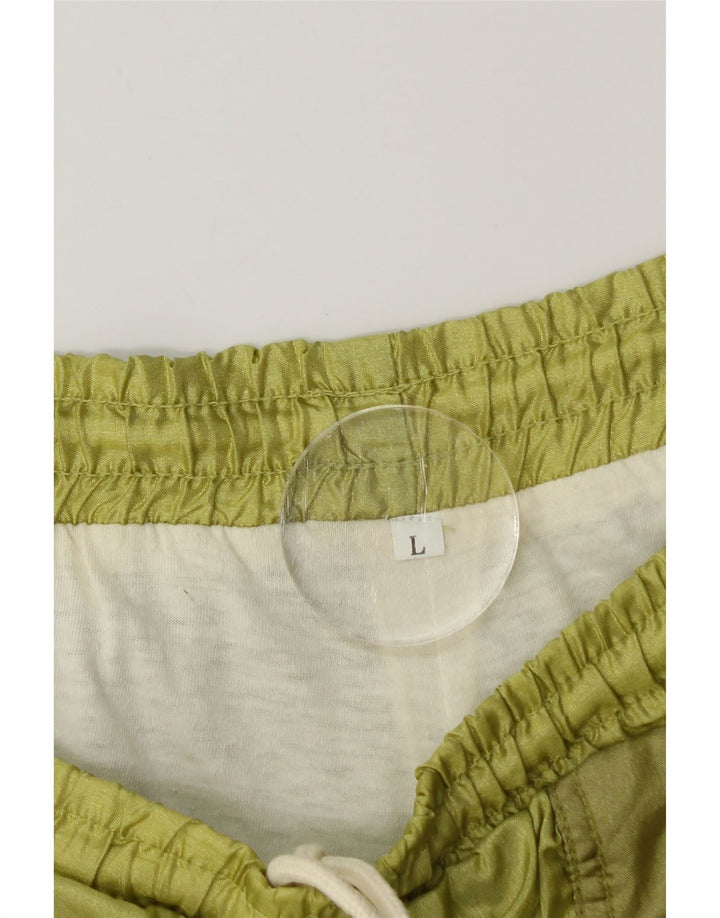 Calça de treino masculina vintage joggers grande bloco colorido verde