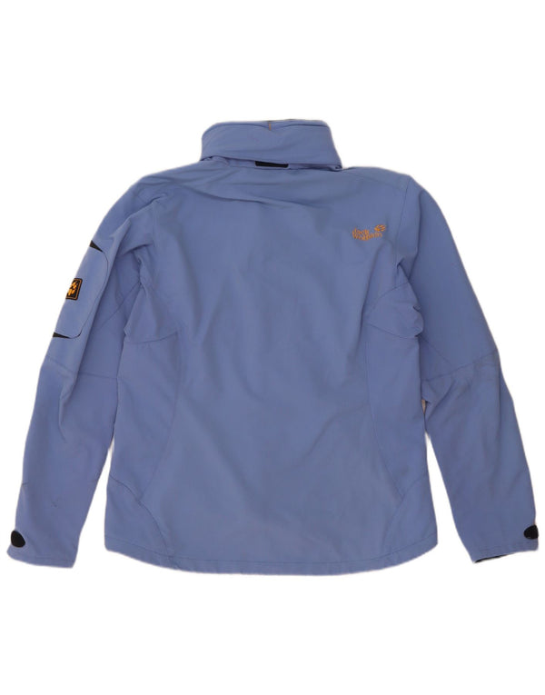 Jaqueta de chuva feminina com capuz Jack Wolfskin Reino Unido 14/16 grande azul poliamida
