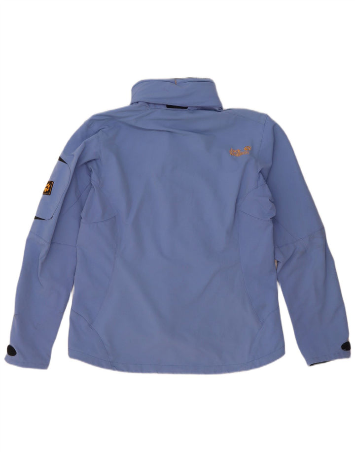 Jaqueta de chuva feminina com capuz Jack Wolfskin Reino Unido 14/16 grande azul poliamida