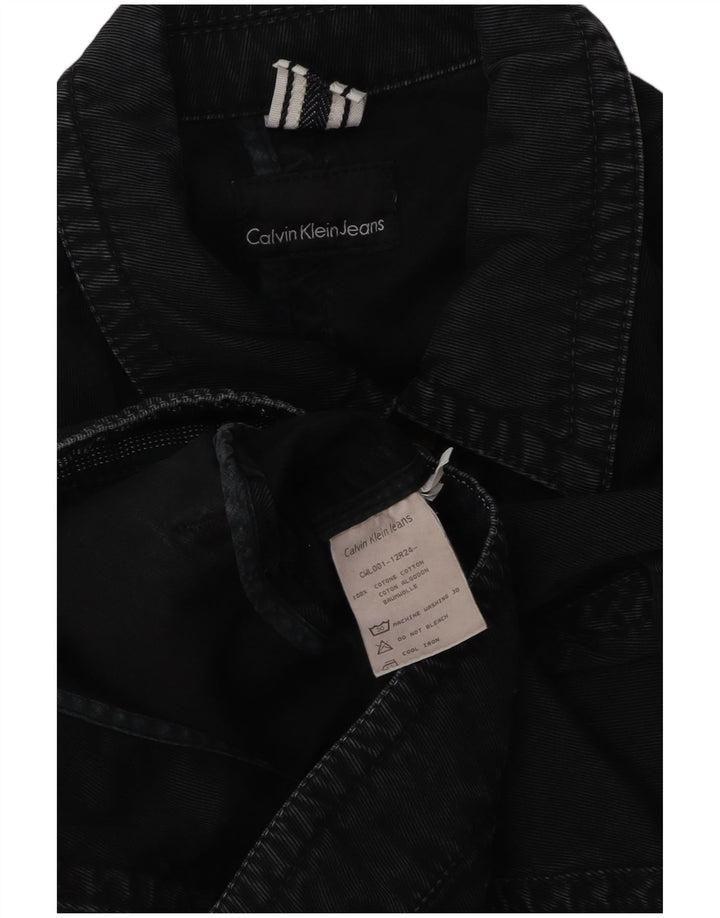 Jaqueta jeans feminina Calvin Klein Jeans UK 14 algodão preto médio