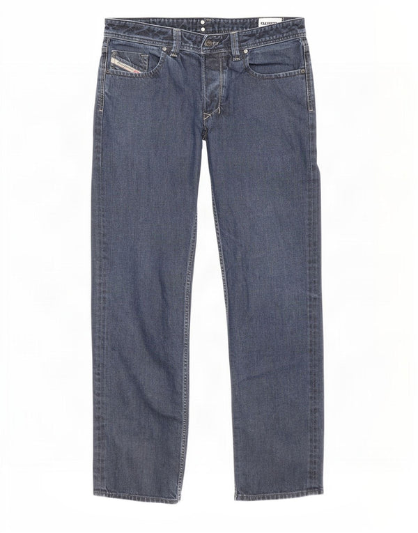 Diesel Mens Larkee Straight Jeans W34 L34 Azul Marinho Algodão