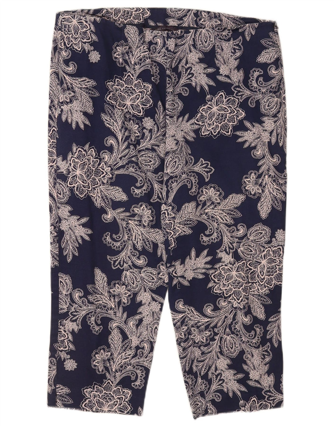 Calça capri feminina Marks & Spencer com padrão abstrato Reino Unido 16 grande W34 L19