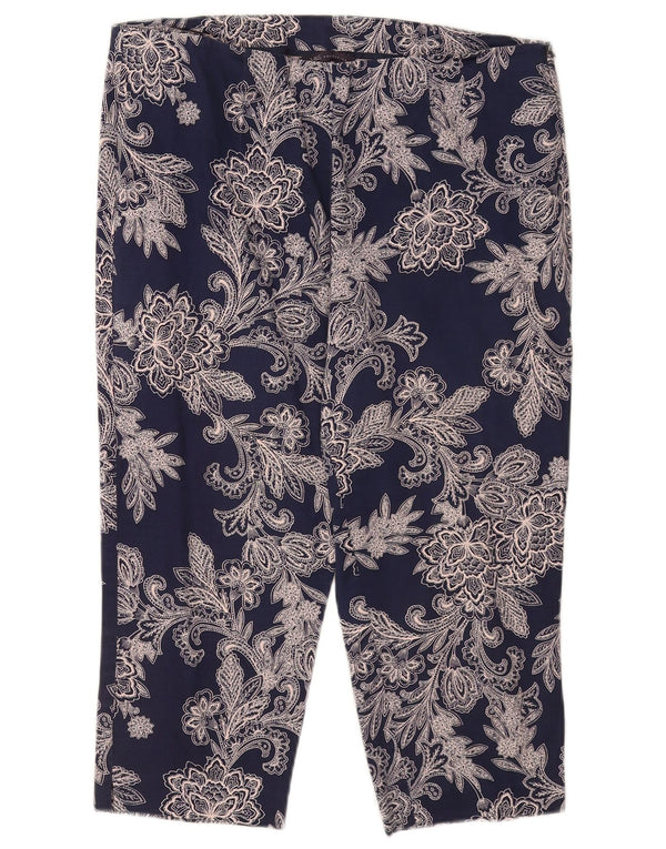 Calça capri feminina Marks & Spencer com padrão abstrato Reino Unido 16 grande W34 L19