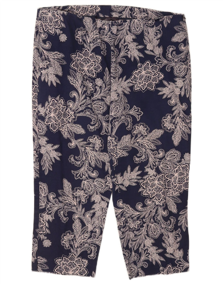 Calça capri feminina Marks & Spencer com padrão abstrato Reino Unido 16 grande W34 L19