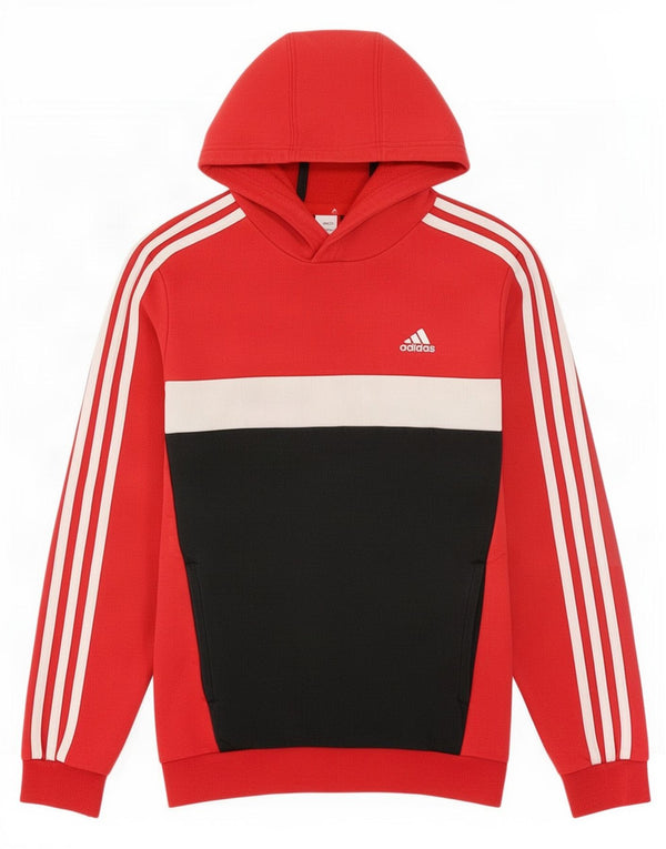 Adidas meninos moletom com capuz 11-12 anos vermelho algodão colorblock