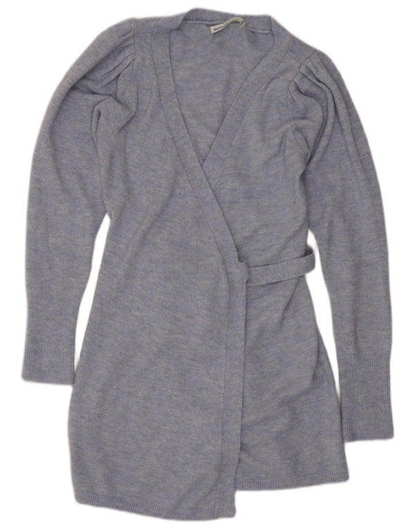 Suéter feminino Abercrombie & Fitch Longline Wrap Cardigan Reino Unido 6 XS Azul