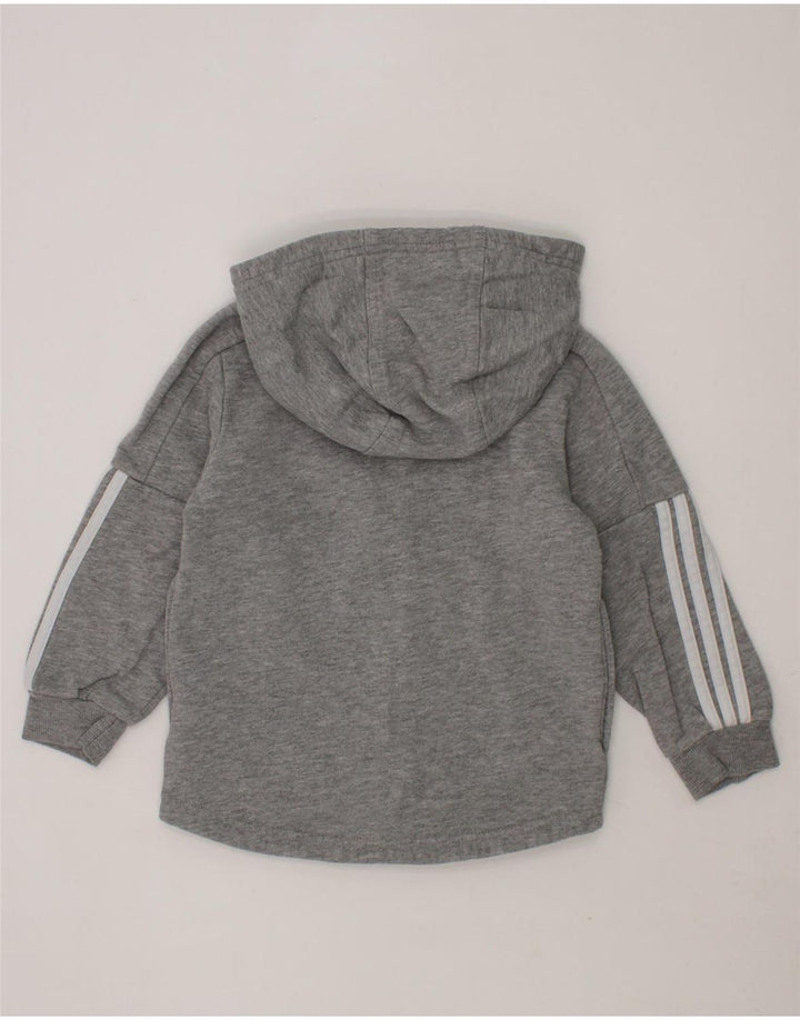ADIDAS Boys Zip Hoodie Sweater 2-3 Years Grey Cotton Vintage Adidas and Second-Hand Adidas from Messina Hembry 
