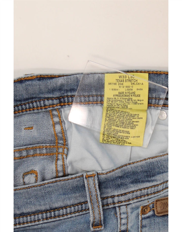 WRANGLER Masculino Texas Stretch Straight Jeans W33 L30 Azul Algodão