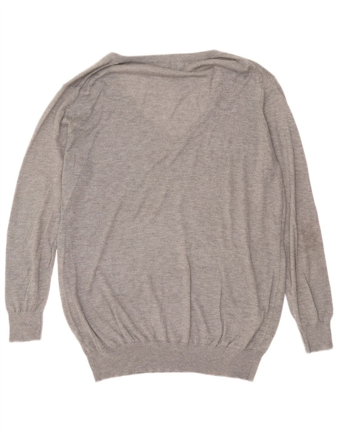 Zara Suéter feminino oversized com decote em V Reino Unido 14 cinza médio