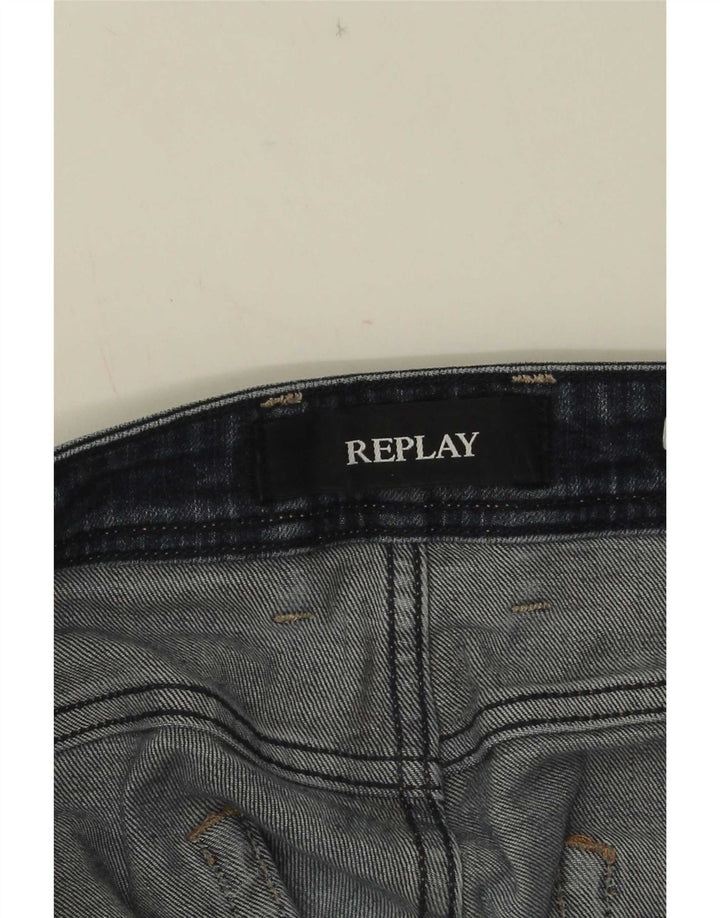 Replay Masculino Grover Straight Jeans W34 L31 Azul