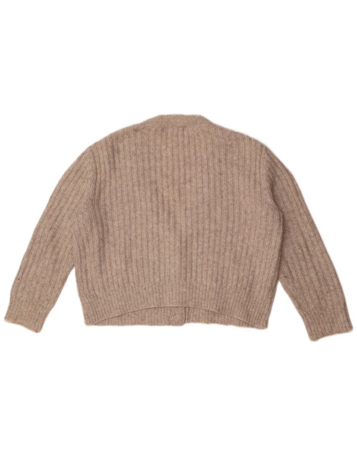 Suéter cardigã feminino Marks & Spencer crop oversized Reino Unido 14 cinza médio