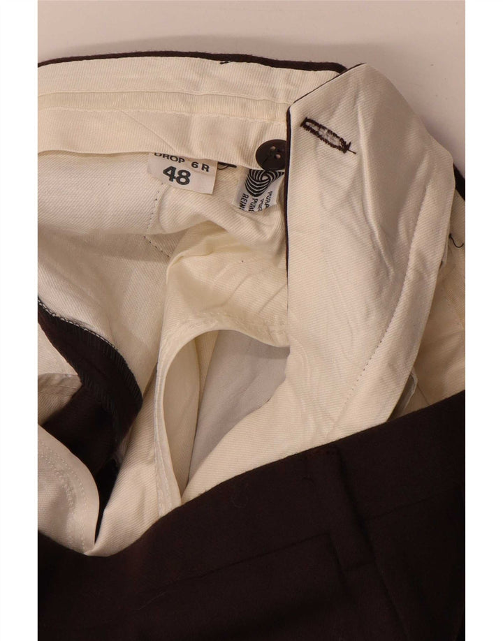 Calça de terno masculina vintage IT 48 médio W32 L34 marrom