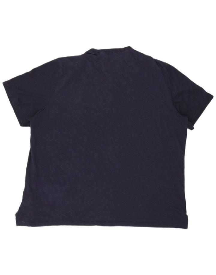 Camiseta gráfica masculina Reebok Top 3XL azul marinho poliéster