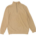 IZOD Mens Salt Water Zip Neck Sweatshirt Jumper Large Beige Cotton Vintage Izod and Second-Hand Izod from Messina Hembry 