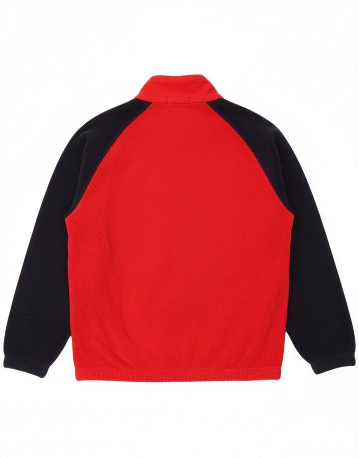 Suéter de lã masculino NAUTICA com zíper e gola média em bloco vermelho