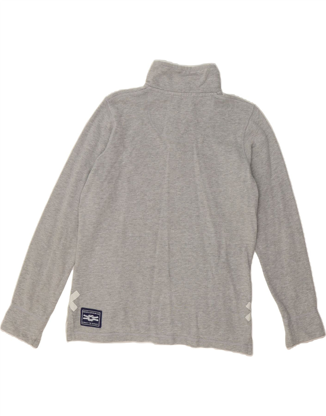 CREW CLOTHING Womens Zip Neck Sweatshirt Jumper UK 12 Medium  Grey Cotton Vintage Crew Clothing and Second-Hand Crew Clothing from Messina Hembry 