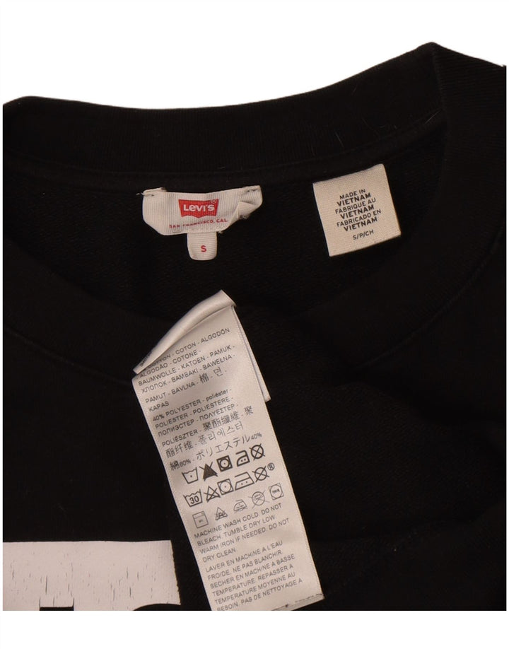 Moletom feminino Levi's com estampa oversized, Reino Unido 10 pequeno algodão preto