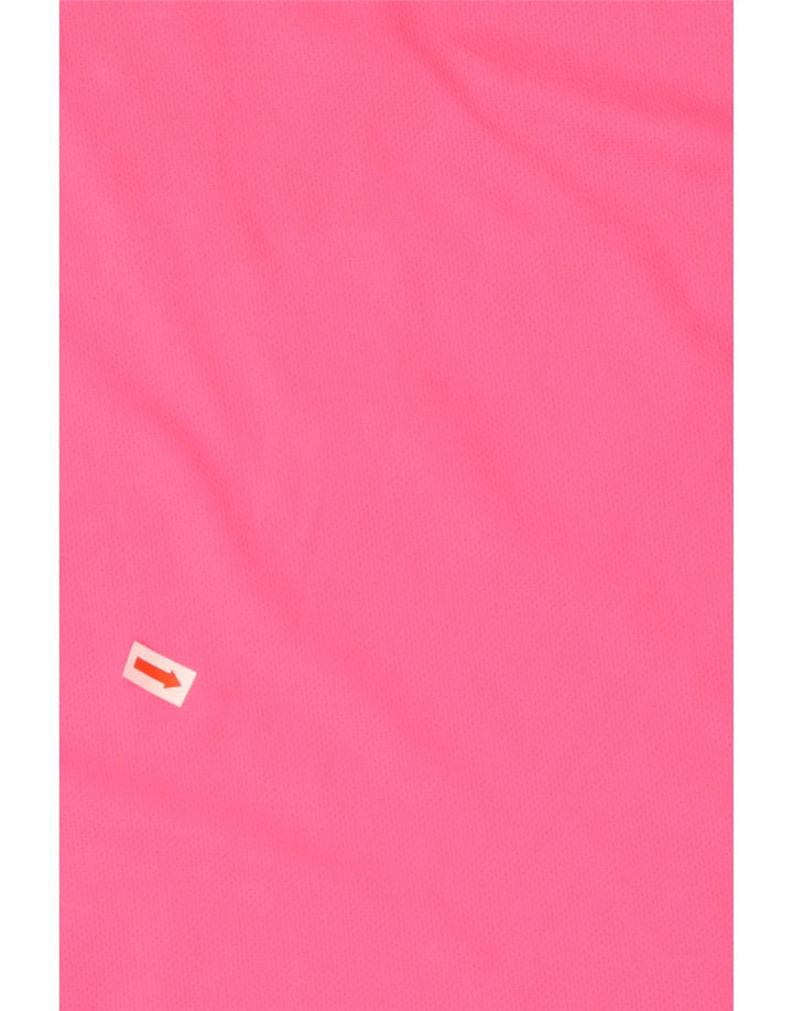 ADIDAS Mens Climalite Graphic T-Shirt Top Grande Rosa Colorblock Poliéster