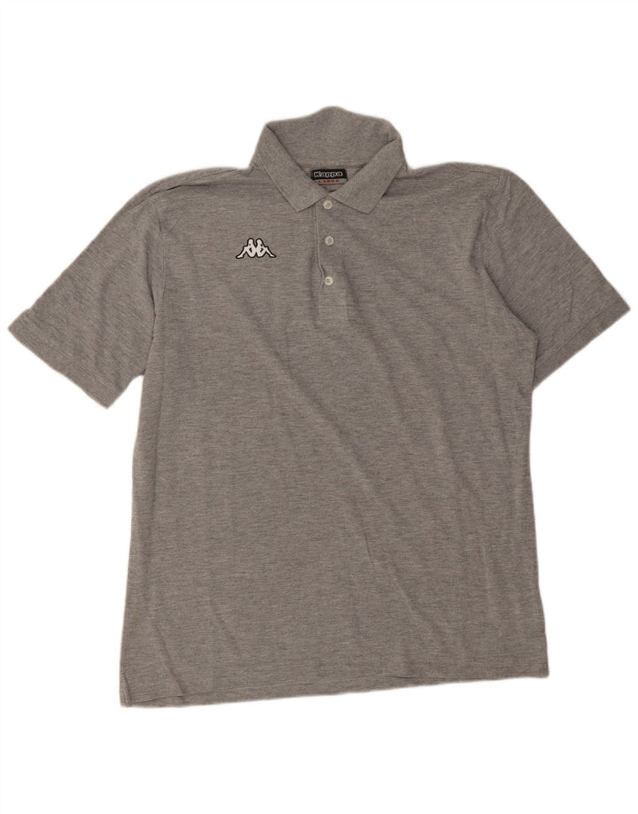 Camisa polo masculina Kappa grande algodão manchado cinza